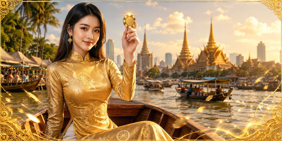 Người dùng sử dụng ứng dụng casino tại vùng Mekong với trang phục áo dài truyền thống